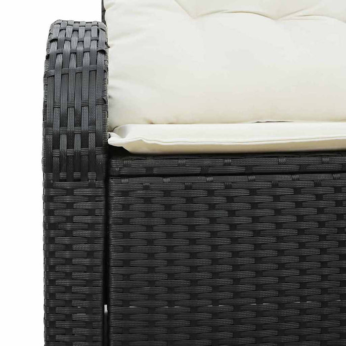 Divano da giardino con cuscino Nero 124 x 62 x 69cm polyrattan 42006732