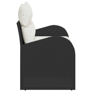 Divano da giardino con cuscino Nero 124 x 62 x 69cm polyrattan 42006732