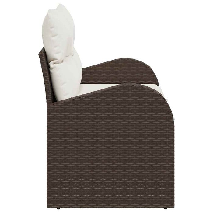 Divano da giardino Marrone 124 x 62 x 69cm polyrattan 42006733