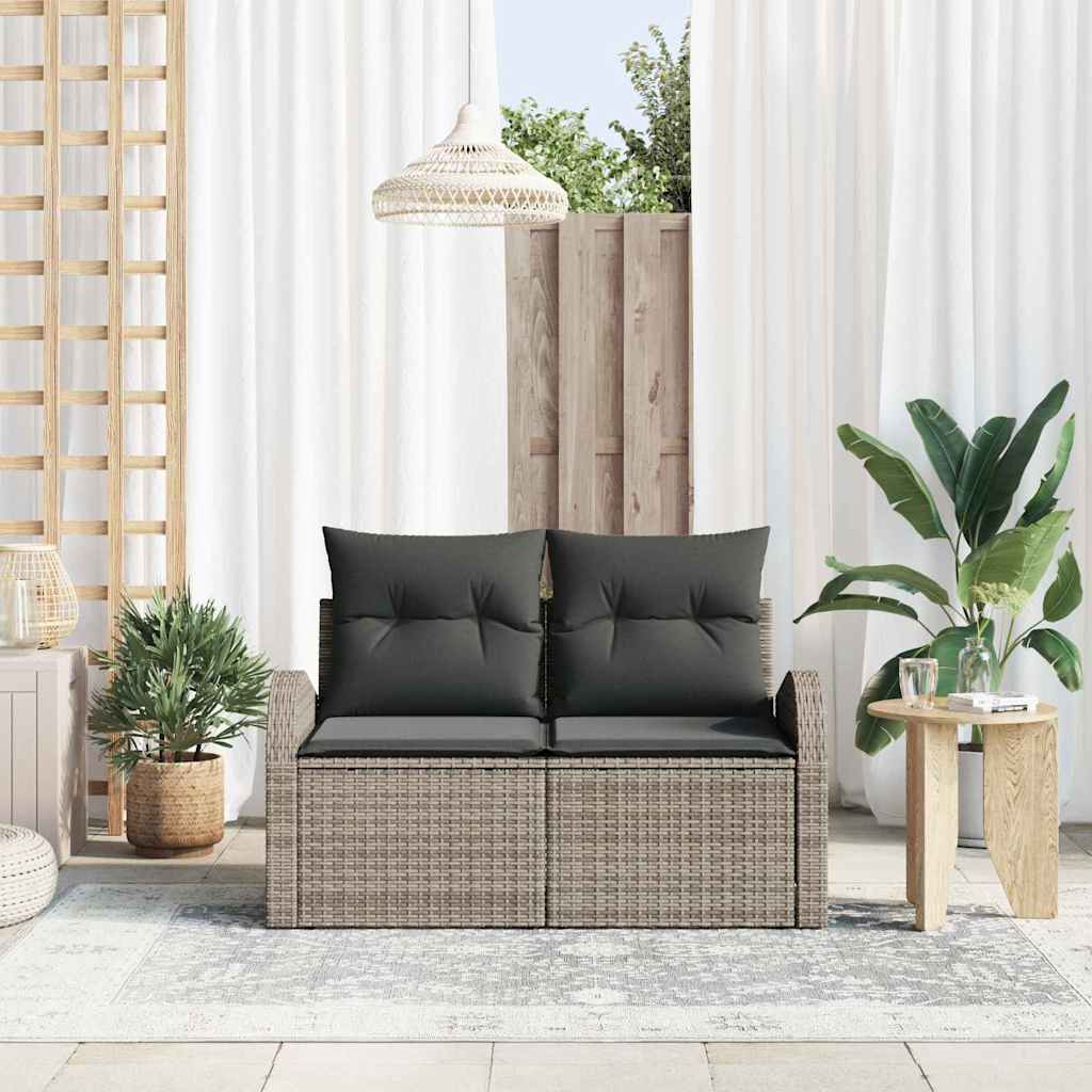 Divano da giardino-Sofa da Giardino-Divano da esterno Grigio 124 x 62 x 69cm polyrattan 154519