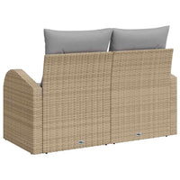 Divano da giardino con cuscino Beige 124 x 62 x 69cm polyrattan 42006735