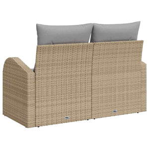 Divano da giardino con cuscino Beige 124 x 62 x 69cm polyrattan 42006735