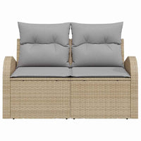 Divano da giardino con cuscino Beige 124 x 62 x 69cm polyrattan 42006735