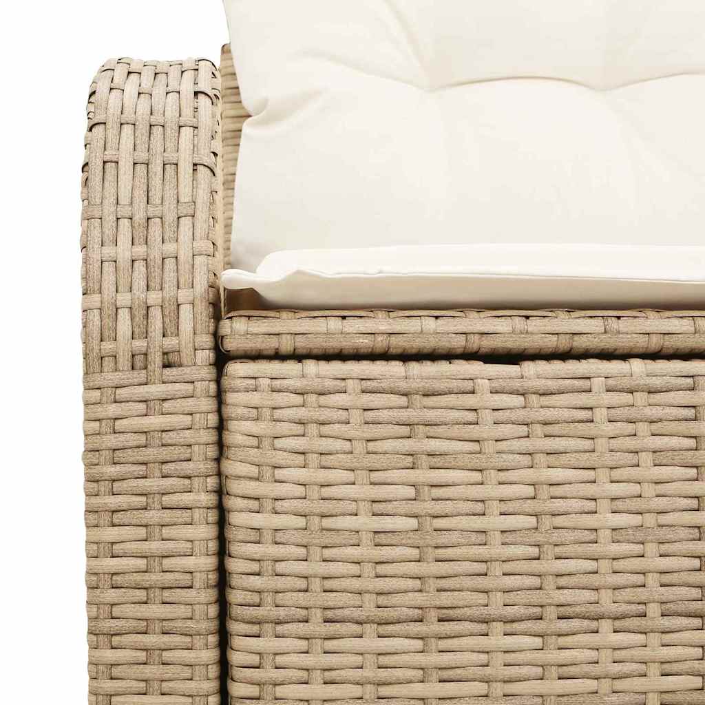 Divano da giardino con cuscino Beige 124 x 62 x 69cm polyrattan 42006736