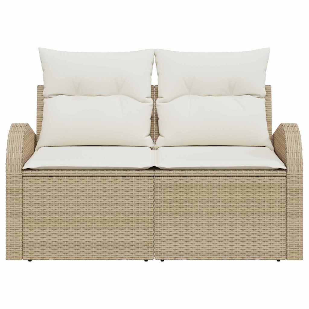 Divano da giardino con cuscino Beige 124 x 62 x 69cm polyrattan 42006736