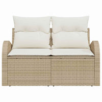 Divano da giardino con cuscino Beige 124 x 62 x 69cm polyrattan 42006736