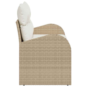 Divano da giardino con cuscino Beige 124 x 62 x 69cm polyrattan 42006736