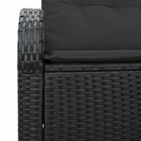 Divano da giardino con cuscino Nero 124 x 62 x 69cm polyrattan 42006741