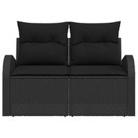 Divano da giardino con cuscino Nero 124 x 62 x 69cm polyrattan 42006741
