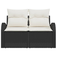 Divano da giardino Nero 124 x 62 x 69cm polyrattan 42006742