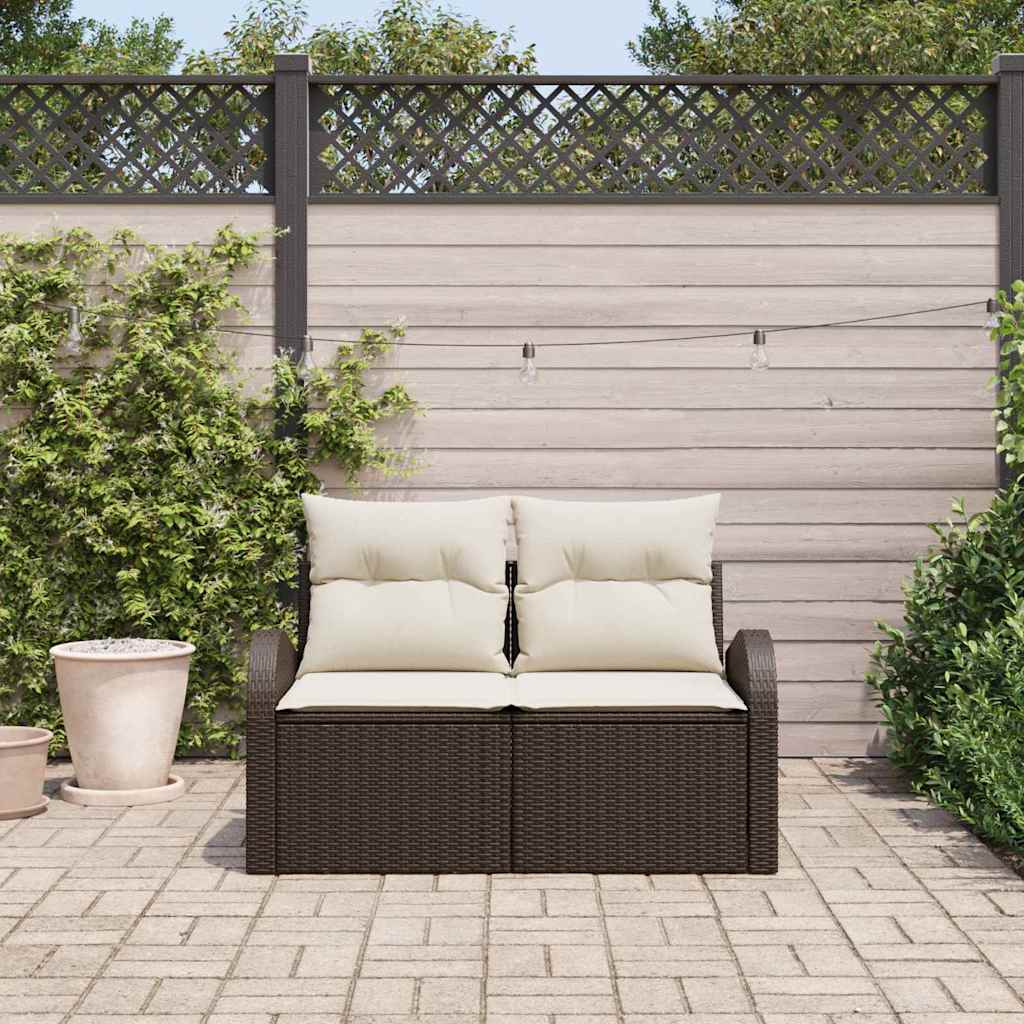 Divano da giardino Marrone 124 x 62 x 69cm polyrattan 42006743