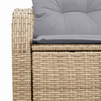 Divano da giardino con cuscino Beige 124 x 62 x 69cm polyrattan 42006745