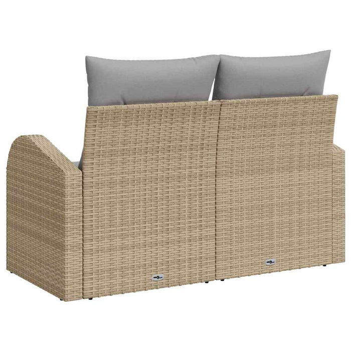 Divano da giardino con cuscino Beige 124 x 62 x 69cm polyrattan 42006745