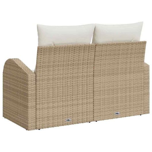 Divano da giardino con cuscino Beige 124 x 62 x 69cm polyrattan 42006746