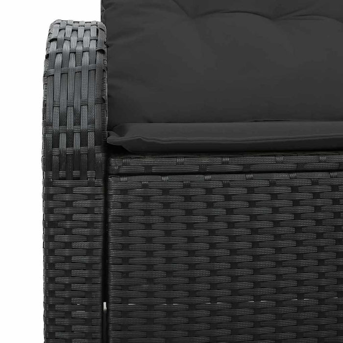 Divano da giardino con cuscino Nero 124 x 62 x 69cm polyrattan 42006751