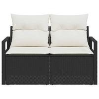 Divano da giardino con cuscino Nero 120 x 62 x 69cm polyrattan 42006752