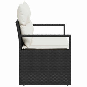 Divano da giardino con cuscino Nero 120 x 62 x 69cm polyrattan 42006752