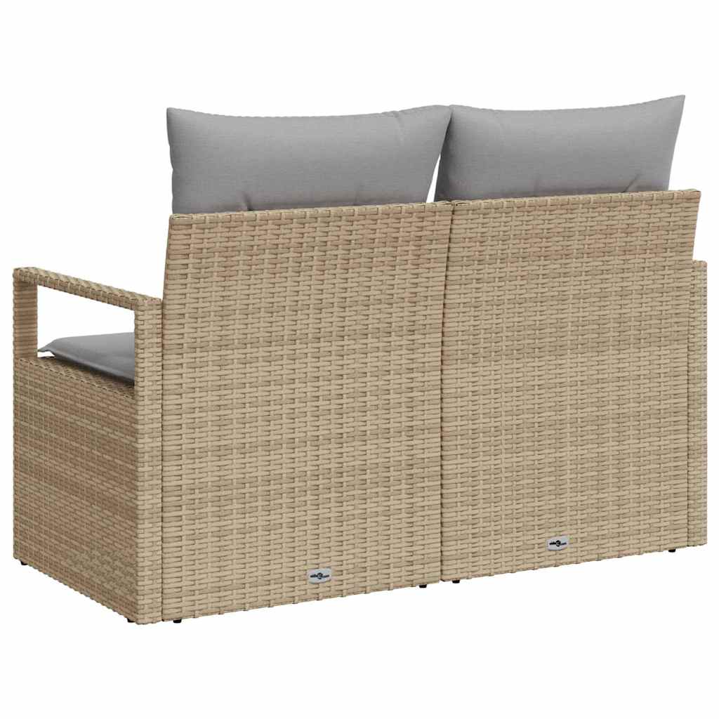 Divano da giardino con cuscino Beige 120 x 62 x 69cm polyrattan 42006755
