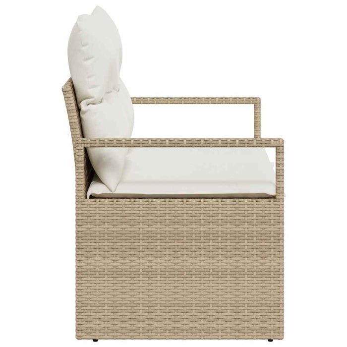 Divano da giardino con cuscino Beige 120 x 62 x 69cm polyrattan 42006756