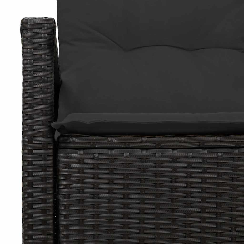 Divano da giardino con cuscino Nero 120 x 62 x 69cm polyrattan 42006761