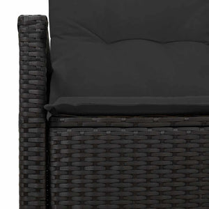 Divano da giardino con cuscino Nero 120 x 62 x 69cm polyrattan 42006761