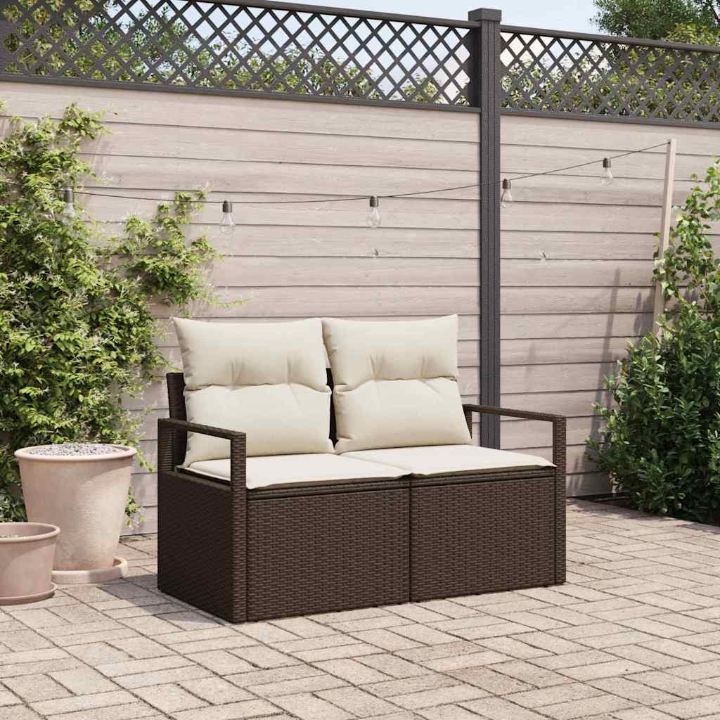 Divano da giardino Marrone 120 x 62 x 69cm polyrattan 42006763
