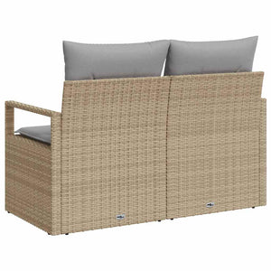 Divano da giardino con cuscino Beige 120 x 62 x 69cm polyrattan 42006765