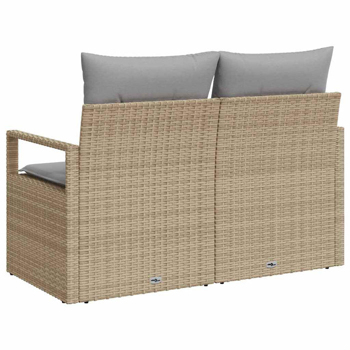 Divano da giardino con cuscino Beige 120 x 62 x 69cm polyrattan 42006765