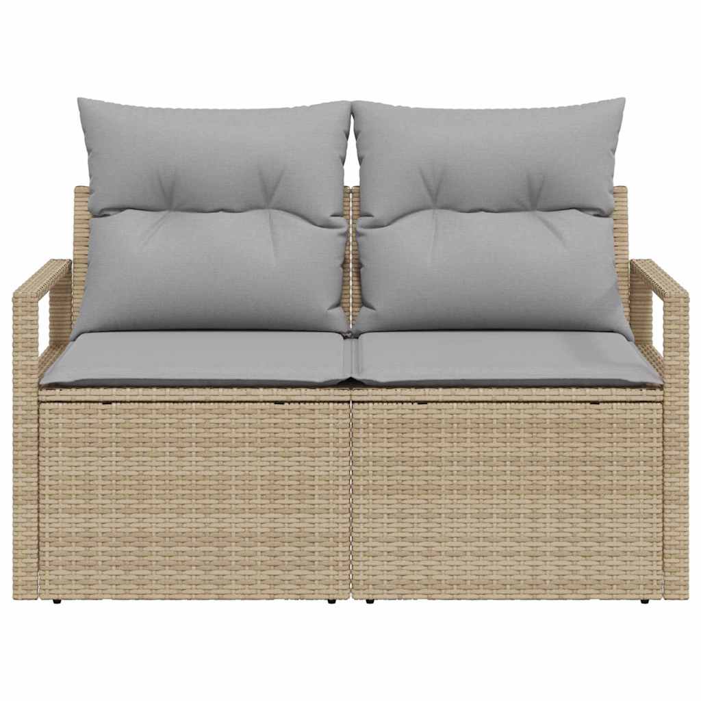 Divano da giardino con cuscino Beige 120 x 62 x 69cm polyrattan 42006765