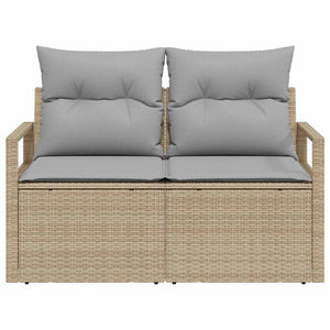 Divano da giardino con cuscino Beige 120 x 62 x 69cm polyrattan 42006765