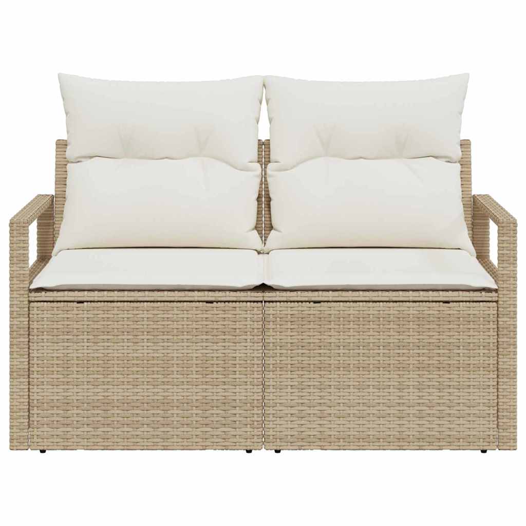 Divano da giardino con cuscino Beige 120 x 62 x 69cm polyrattan 42006766