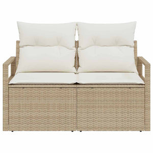 Divano da giardino con cuscino Beige 120 x 62 x 69cm polyrattan 42006766