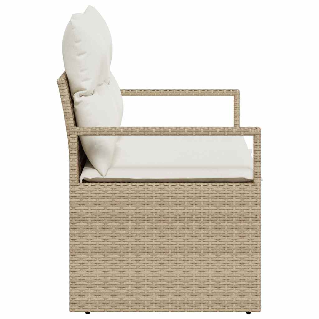 Divano da giardino con cuscino Beige 120 x 62 x 69cm polyrattan 42006766