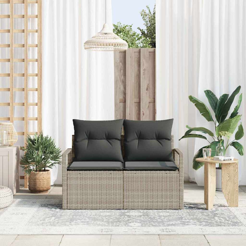 Divano da giardino con cuscino-Sofa da Giardino-Divano da esterno 120 x 62 x 69 cm. polyrattan 589305
