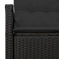Divano da giardino con cuscino Nero 120 x 62 x 69cm polyrattan 42006771
