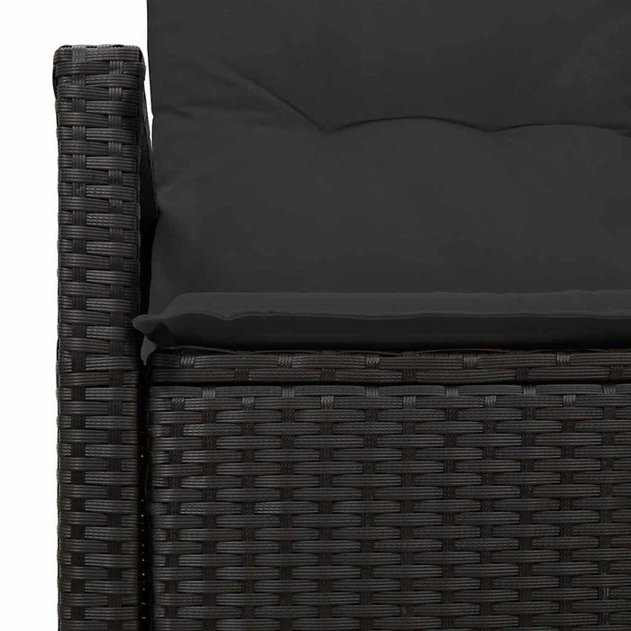 Divano da giardino con cuscino Nero 120 x 62 x 69cm polyrattan 42006771