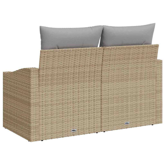 Divano da giardino con cuscino Beige 123 x 62 x 69cm polyrattan 42006775