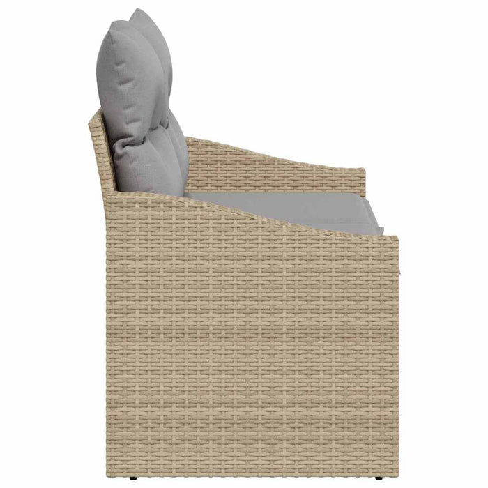 Divano da giardino con cuscino Beige 123 x 62 x 69cm polyrattan 42006775