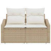 Divano da giardino con cuscino Beige 123 x 62 x 69cm polyrattan 42006776