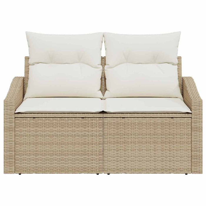 Divano da giardino con cuscino Beige 123 x 62 x 69cm polyrattan 42006776