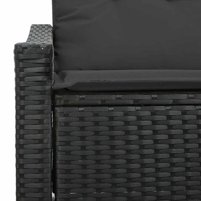 Divano da giardino con cuscino Nero 123 x 62 x 69cm polyrattan 42006781
