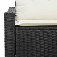 Divano da giardino con cuscino Nero 123 x 62 x 69cm polyrattan 42006782