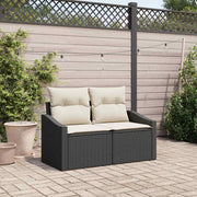 Divano da giardino con cuscino-Sofa da Giardino-Divano da esterno 123 x 62 x 69 cm polyrattan 152465