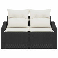 Divano da giardino con cuscino Nero 123 x 62 x 69cm polyrattan 42006782