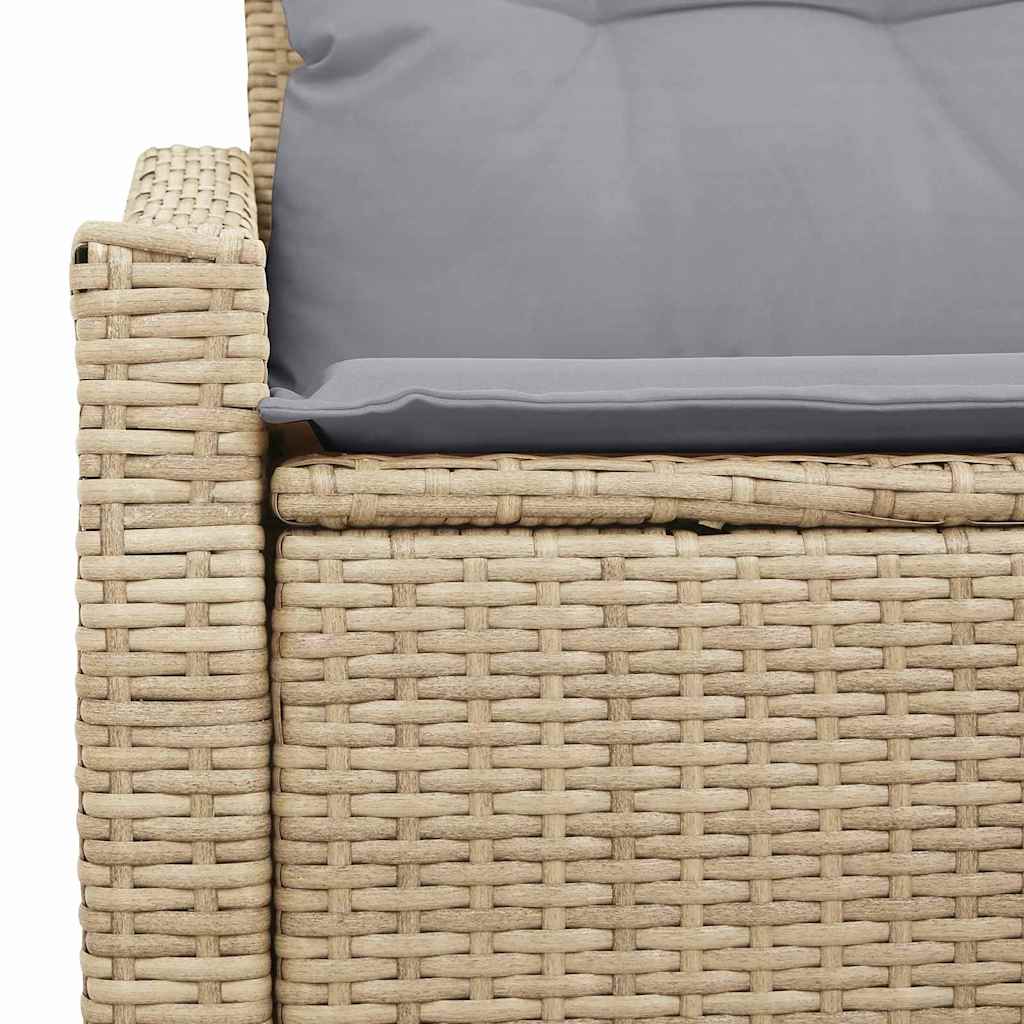 Divano da giardino con cuscino Beige 123 x 62 x 69cm polyrattan 42006785