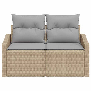 Divano da giardino con cuscino Beige 123 x 62 x 69cm polyrattan 42006785