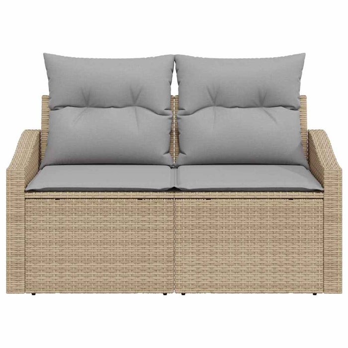 Divano da giardino con cuscino Beige 123 x 62 x 69cm polyrattan 42006785