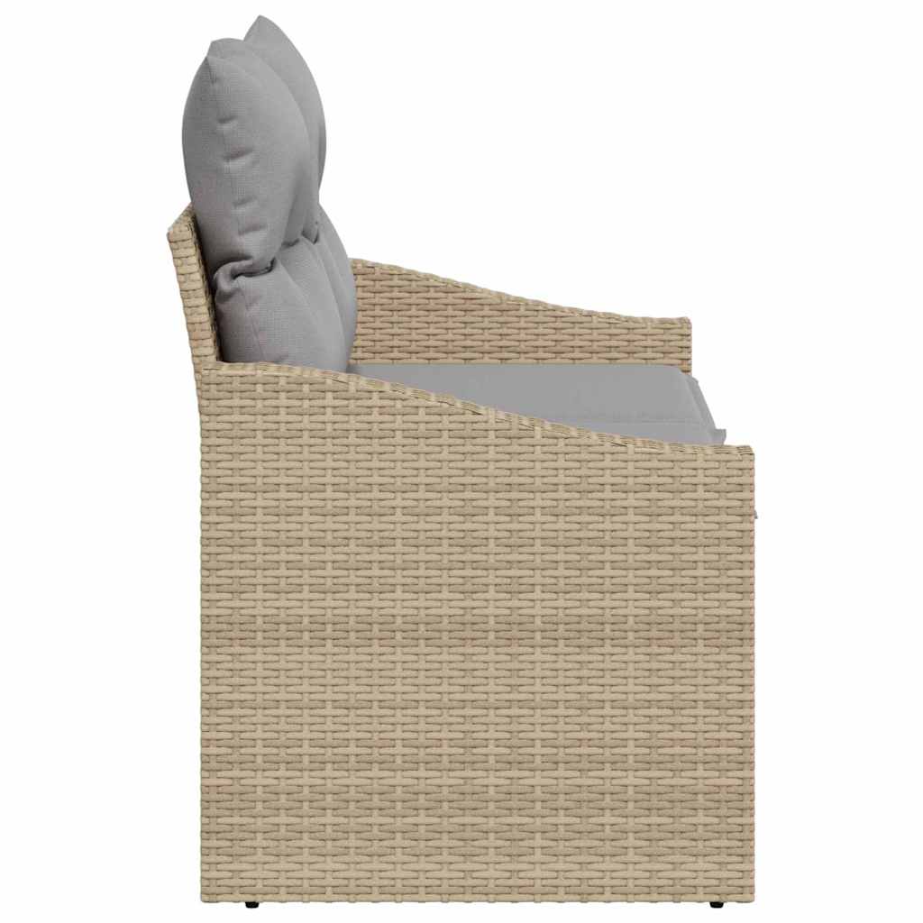 Divano da giardino con cuscino Beige 123 x 62 x 69cm polyrattan 42006785