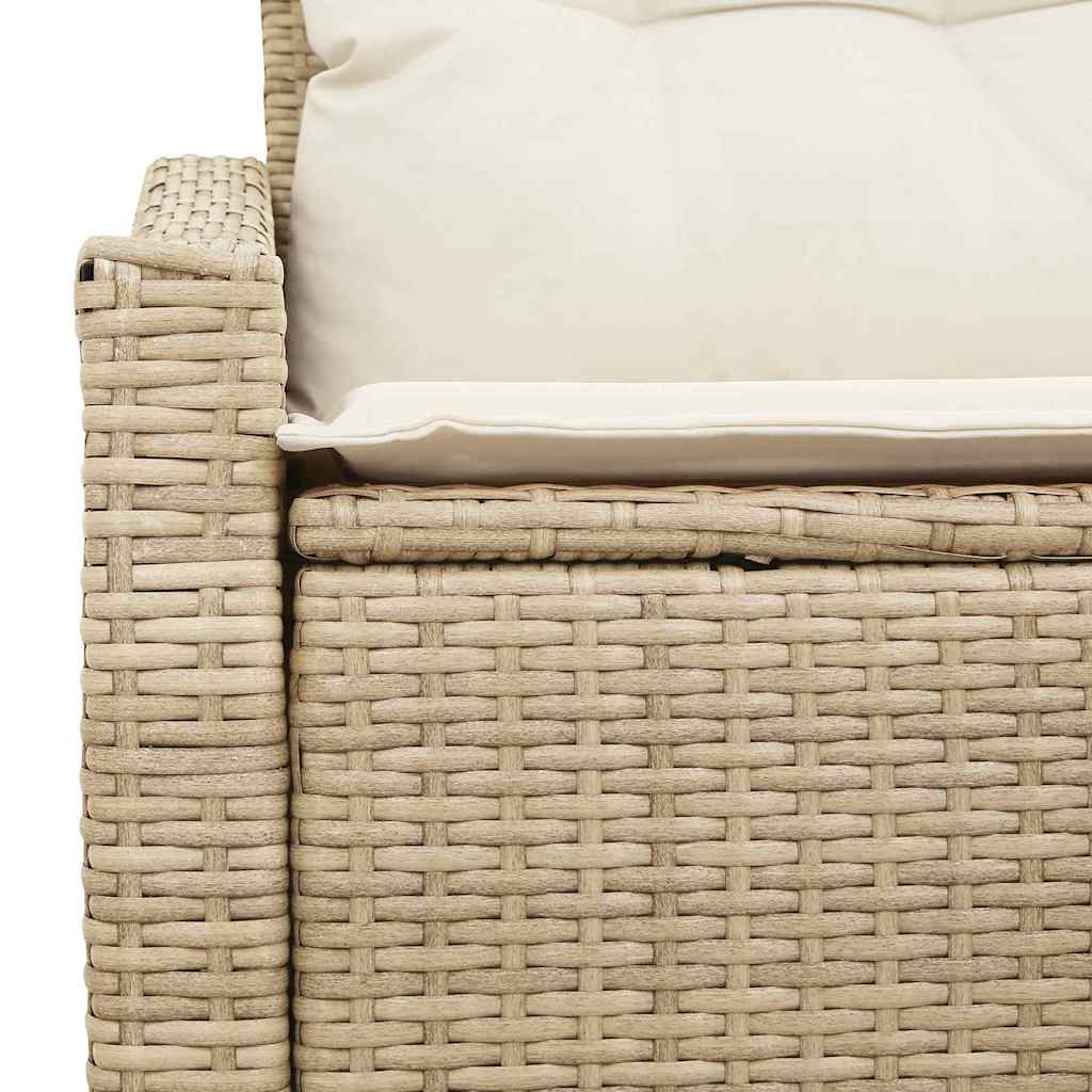 Divano da giardino con cuscino Beige 123 x 62 x 69cm polyrattan 42006786