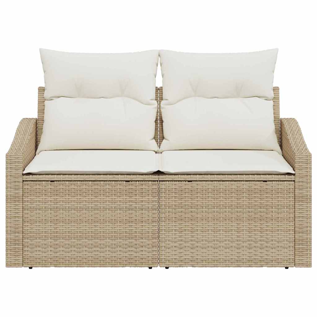 Divano da giardino con cuscino Beige 123 x 62 x 69cm polyrattan 42006786